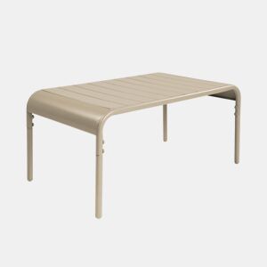 Mesa de centro de jardim bistrô quadrada em aço, 90cm, Amelia, Bege, 90x50x40 cm