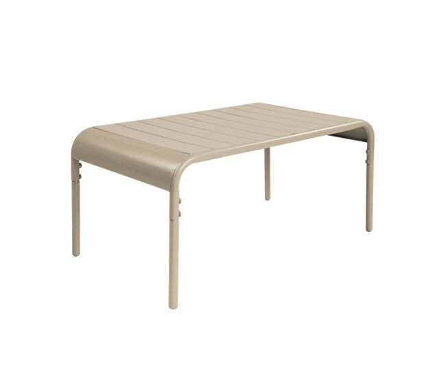 Mesa de centro de jardín bistró de acero, 90cm, amelia, beige, 90x50x40 cm