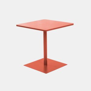 Mesa de jardim bistrô quadrada de aço, 2 lugares, Orea, Terracotta, 70x70x73 cm