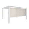 Estore lateral de enrolar em alumínio e textilene para pérgola bioclimática, 4m Branco - 371.7x10x209 cm