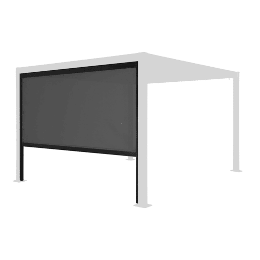 Estore lateral de enrolar em alumínio e textilene para pérgola bioclimática, 3m Preto - 291x209x209 cm