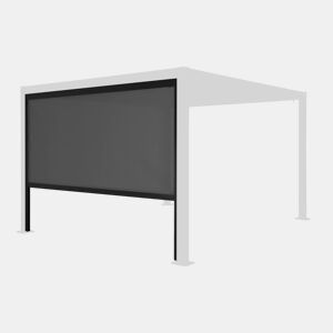 Estore lateral de enrolar em alumínio e textilene para pérgola bioclimática, 3m Preto - 291x209x209 cm