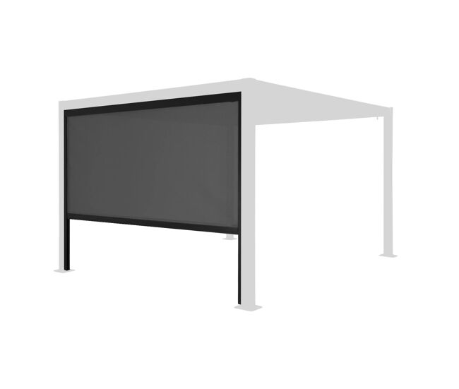 Estor lateral enrollable de aluminio y textileno para pérgola bioclimática, 3m, palace estor enrollable 3m, negro, 291x209x209 cm