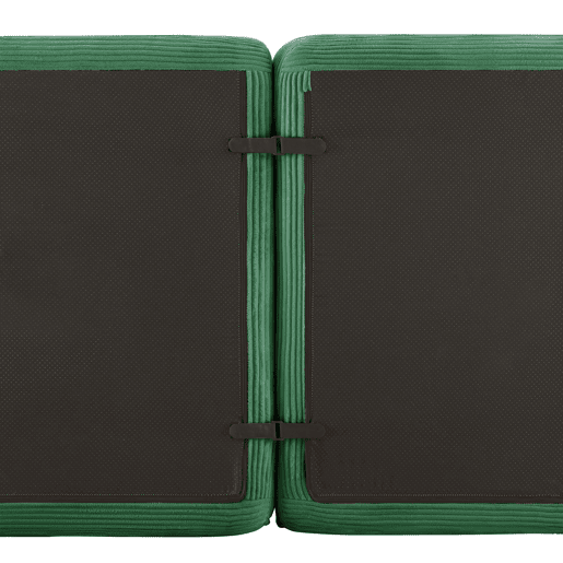 Sofá modular de 3 lugares - Cloud, com otomano, estofado em veludo cotelê, fácil montagem - Verde