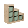 Móvel de arrumação infantil em escada com 6 caixas Verde cinzento - 96x38.5x90 cm