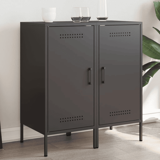 Aparadores - Bufetes - Móveis de apoio 2 pcs 36x39x79 cm aço preto pt5257 Aparadores - Bufetes - Móveis de apoio 2 pcs 36x39x79 cm aço preto pt5257