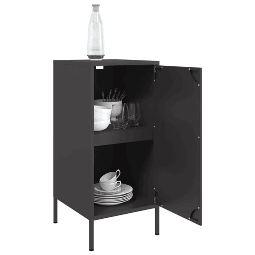 Aparadores - Bufetes - Móveis de apoio 2 pcs 36x39x79 cm aço preto pt5257 Aparadores - Bufetes - Móveis de apoio 2 pcs 36x39x79 cm aço preto pt5257