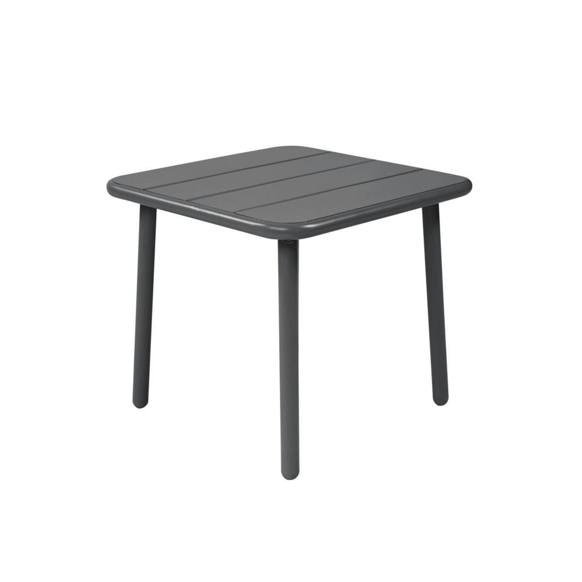 Mesa de centro de jardín bistró cuadrada de acero, 45 cm, amelia, antracita, 45x45x40 cm
