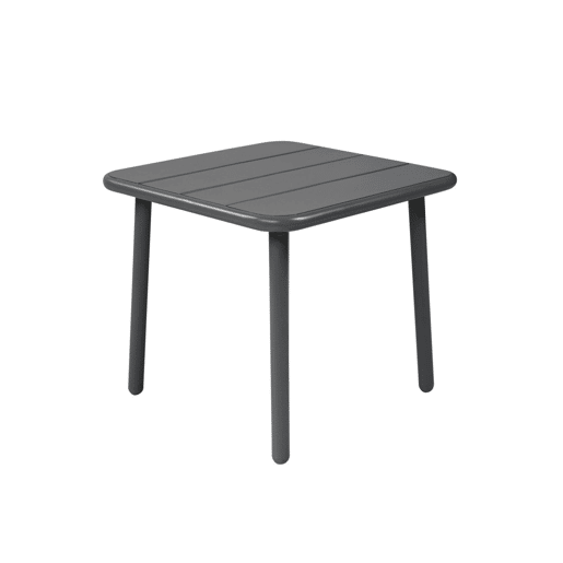Mesa de centro de jardim bistrô quadrada em aço, 45cm, Amelia, Antracite, 45x45x40 cm