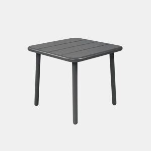 Mesa de centro de jardim bistrô quadrada em aço, 45cm, Amelia, Antracite, 45x45x40 cm