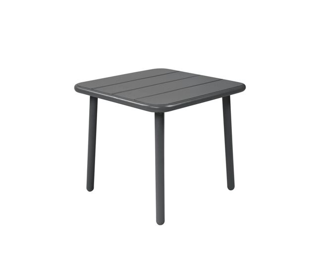 Mesa de centro de jardín bistró cuadrada de acero, 45 cm, amelia, antracita, 45x45x40 cm