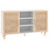 Aparador - Bufete - Móvei de apoio 105x30x60 cm madeira pinho maciçavime natural branco pt4659