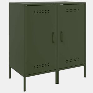 Aparadores - Bufetes - Móveis de apoio 2 pcs 36x39x79 cm aço verde-azeitona pt5259