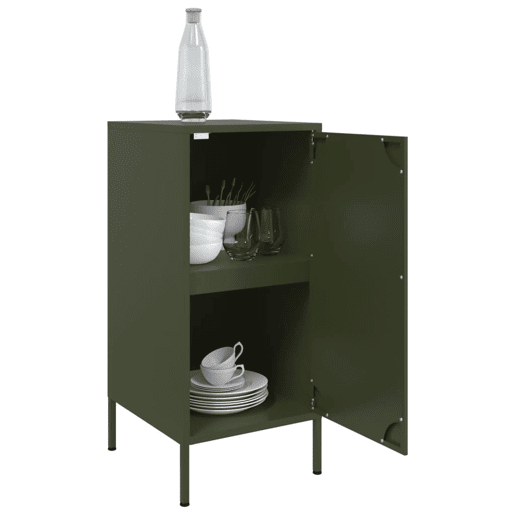 Aparadores - Bufetes - Móveis de apoio 2 pcs 36x39x79 cm aço verde-azeitona pt5259