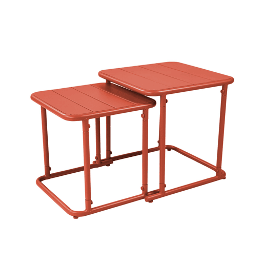 Mesa de ninho bistrô quadrada para exterior em aço, 45cm Terracota - 45x45x45 cm