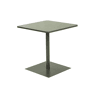 Mesa de jardim bistrô quadrada de aço, 2 lugares, Orea, Verde caqui, 70x70x73 cm