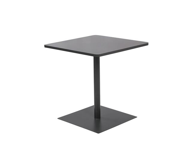 Mesa de jardín bistró cuadrada de acero, 2 plazas, orea, antracita, 70x70x73 cm