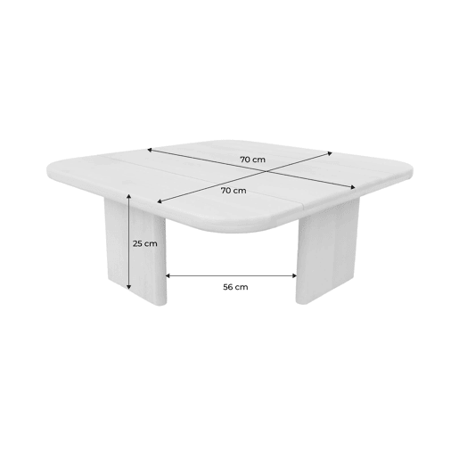 Mesa de centro de jardim quadrada em madeira de acácia, 70 cm Natural - 70x70x25 cm