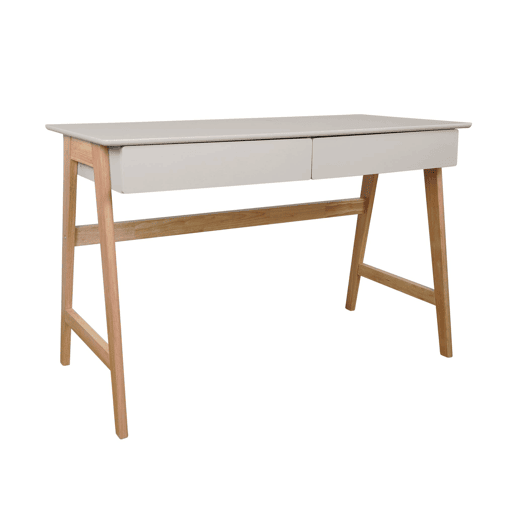 Mesa de escritório decorada em madeira com 2 gavetas, 120cm Natural - 120x55x76 cm