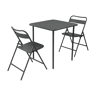 Mesa de jardim bistrô em aço com 2 cadeiras dobráveis, 70cm Antracite - 70x70x72.5 cm