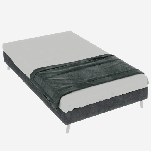 Cama Minimalista 90x200 - Base Baixa, Estilo Moderno, Veludo Holandês - Cinza