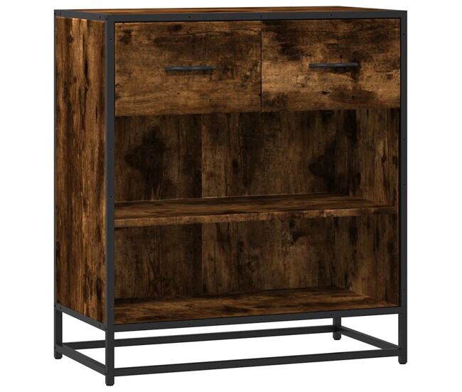 Aparador - mueble de almacenamiento madera ingeniería roble ahumado 68x35x76 cm es4596