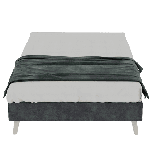 Cama moderna minimalista 90x200 - Base baixa, estilo moderno - Cinza