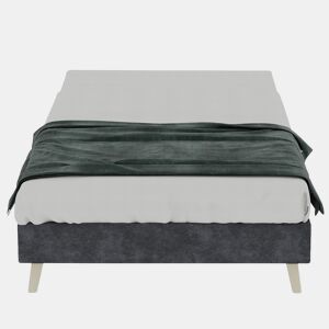 Cama moderna minimalista 90x200 - Base baixa, estilo moderno - Cinza