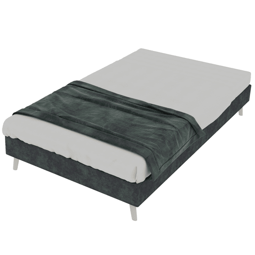 Cama moderna minimalista 90x200 - Base baixa, estilo moderno - Cinza