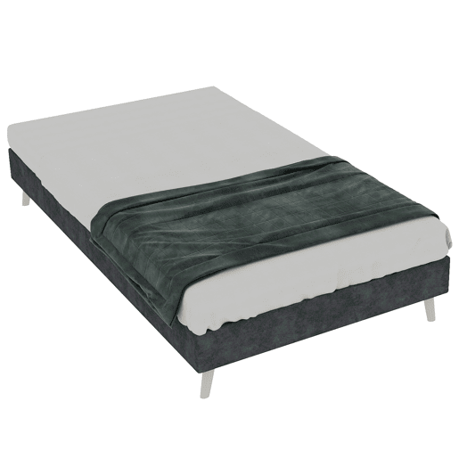 Cama moderna minimalista 90x200 - Base baixa, estilo moderno - Cinza