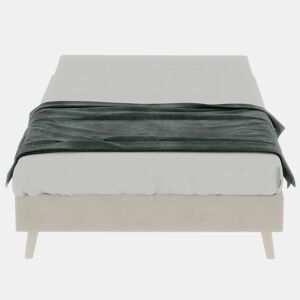 Cama minimalista moderna 90x200 - Base baixa, estilo moderno - Bege