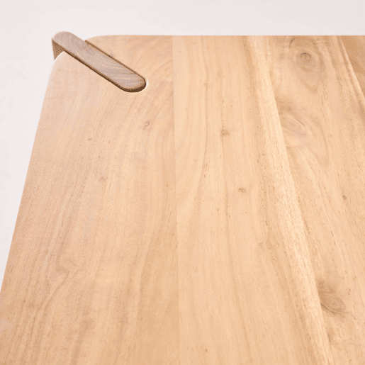 Mesa de centro exótica quadrada em madeira maciça Natural - 80x80x36 cm