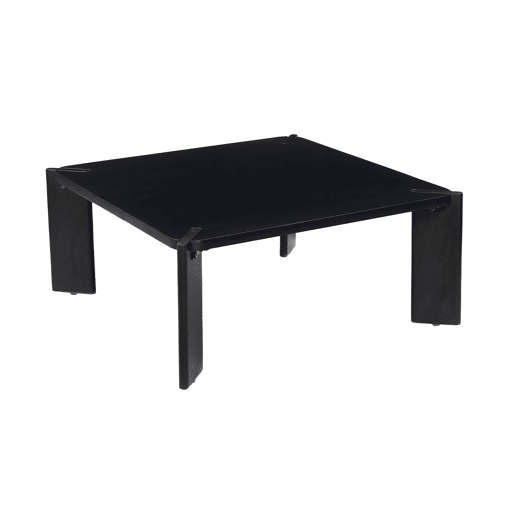 Mesa de centro exótica quadrada em madeira maciça Preto - 80x80x36 cm