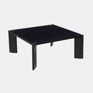 Mesa de centro exótica quadrada em madeira maciça Preto - 80x80x36 cm