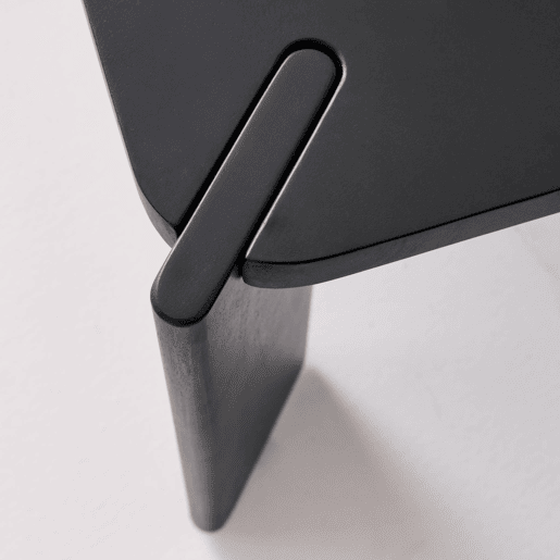 Mesa de centro exótica quadrada em madeira maciça Preto - 80x80x36 cm