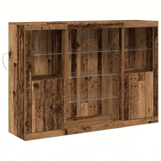 Aparador - Bufete - Móvei de apoio LED Madeira antiga 142,5 x 37 x 100 cm pt4148