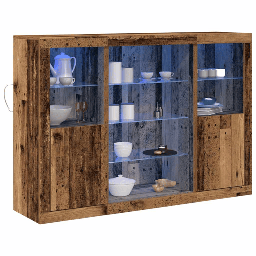 Aparador - Bufete - Móvei de apoio LED Madeira antiga 142,5 x 37 x 100 cm pt4148