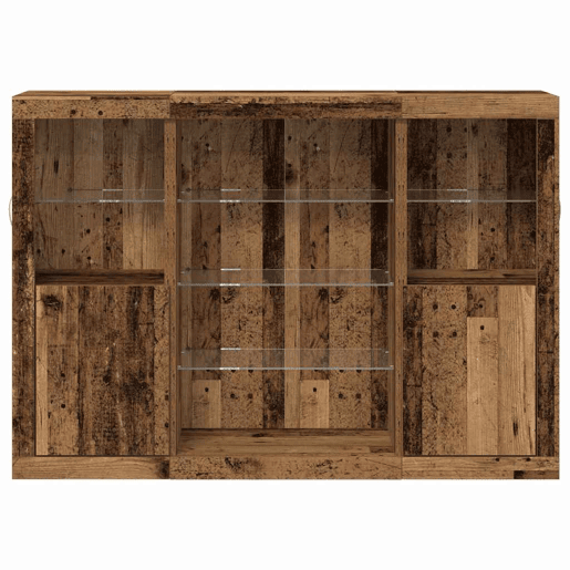 Aparador - Bufete - Móvei de apoio LED Madeira antiga 142,5 x 37 x 100 cm pt4148