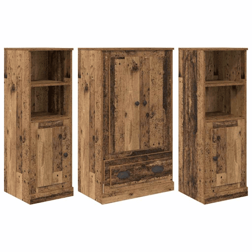 Aparador - Bufete - Móvel de apoio com gaveta 3 pcs Madeira Antiga Madeira processada pt297