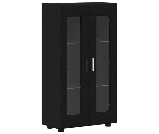 Aparador - mueble de almacenamiento negro 55,5 x 29 x 103 cm madera de ingeniería es4793