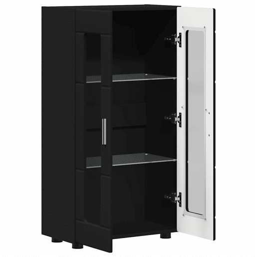 Bufete - Móvei de apoio com porta Preto 55,5 x 29 x 103 cm Madeira processada pt4793