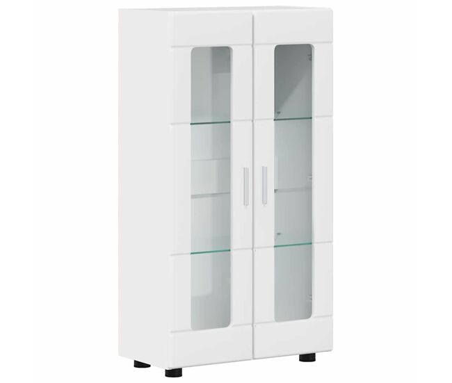 Aparador - mueble de almacenamiento brillante 55,5 x 29 x 103 cm madera de ingeniería es1674