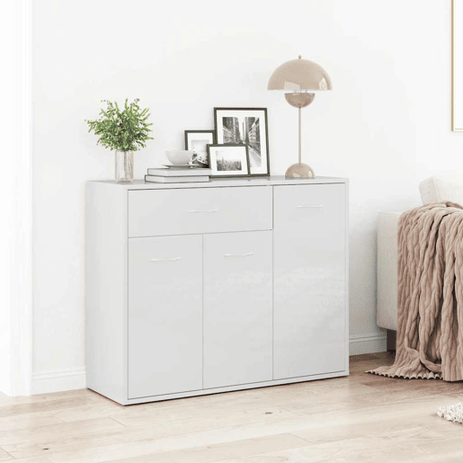 Aparador - Bufete - Móvei de apoio 88x30x70 cm contraplacado branco brilhante pt2607
