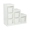 Móvel de armazenamento infantil escada 6 caixas de armazenamento Branco - 96x38.5x90 cm