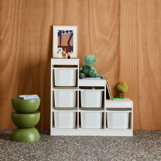 Móvel de armazenamento infantil escada 6 caixas de armazenamento Branco - 96x38.5x90 cm