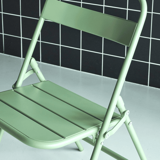 Cadeira de jardim bistrô dobrável em aço, set de 4 Verde - 44.3x49x79.7 cm