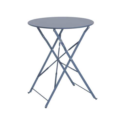 Mesa de jardim bistrô dobrável em aço, 2 lugares Azul cinza - 60x60x71 cm