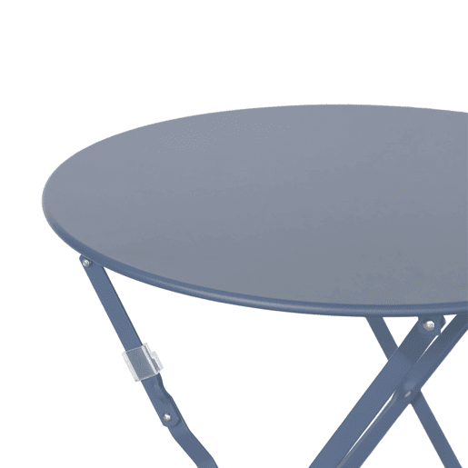 Mesa de jardim bistrô dobrável em aço, 2 lugares Azul cinza - 60x60x71 cm