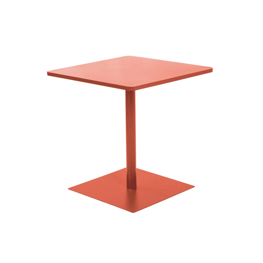 Set mesa de jardim bistrô quadrada de aço com 2 cadeiras Terracota - 70x70x73 cm Set mesa de jardim bistrô quadrada de aço com 2 cadeiras Terracota - 70x70x73 cm