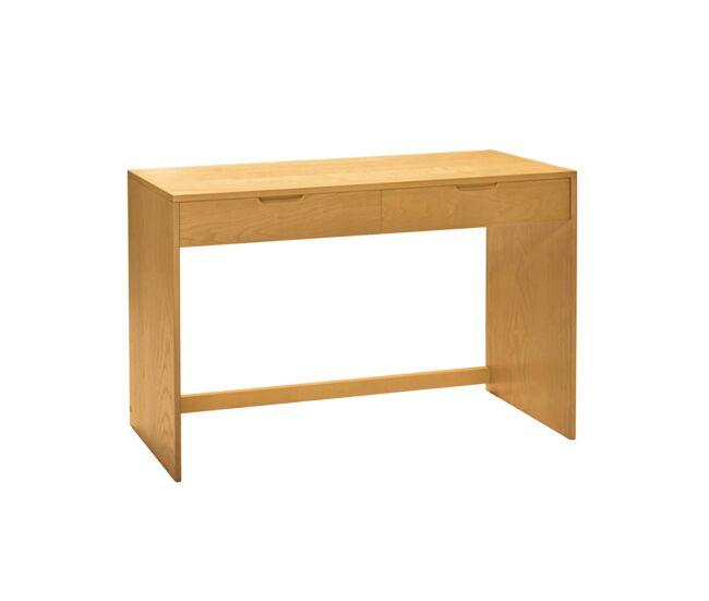 Consola de madera con 2 cajones, 120cm natural - 120x35x75 cm